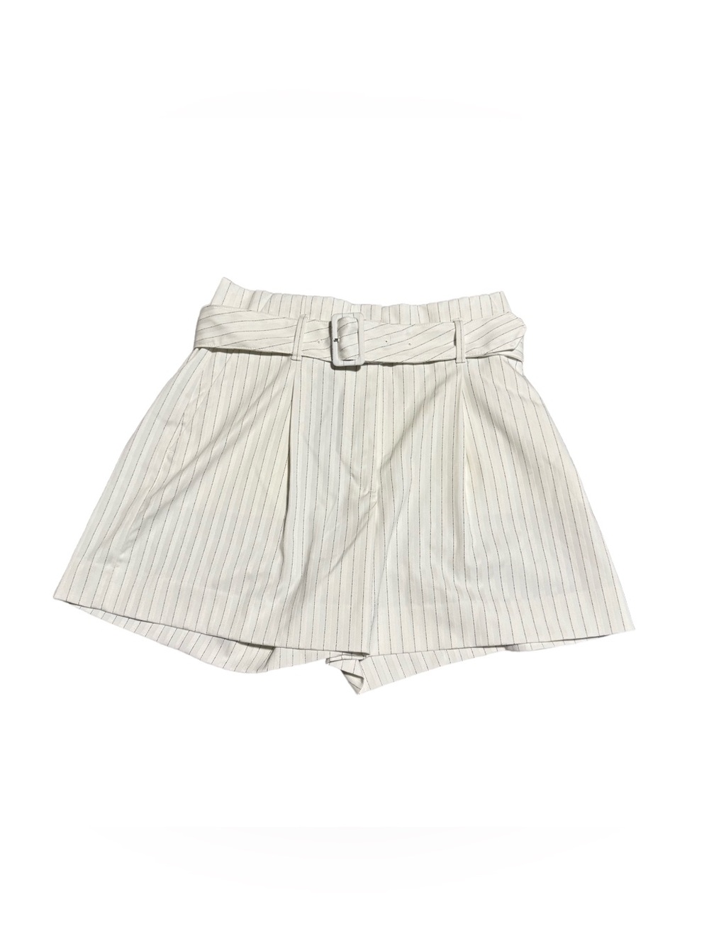 White House Black Market High Rise Pinstripe Short Women's 8 Belted Casual NWT - Picture 2 of 7